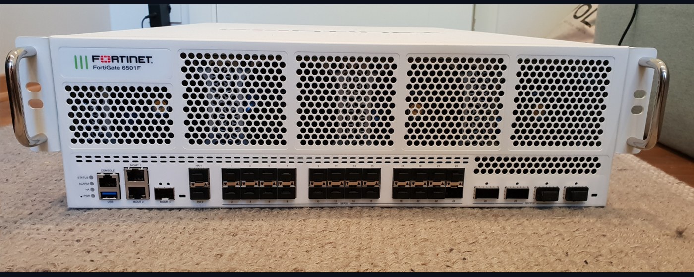 A rack-mounted Fortinet security appliance of the kind deployed as enterprise IT server infrastructure, representative of the FortiMail hardware affected by the CVE-2026-104286 zero-day vulnerability